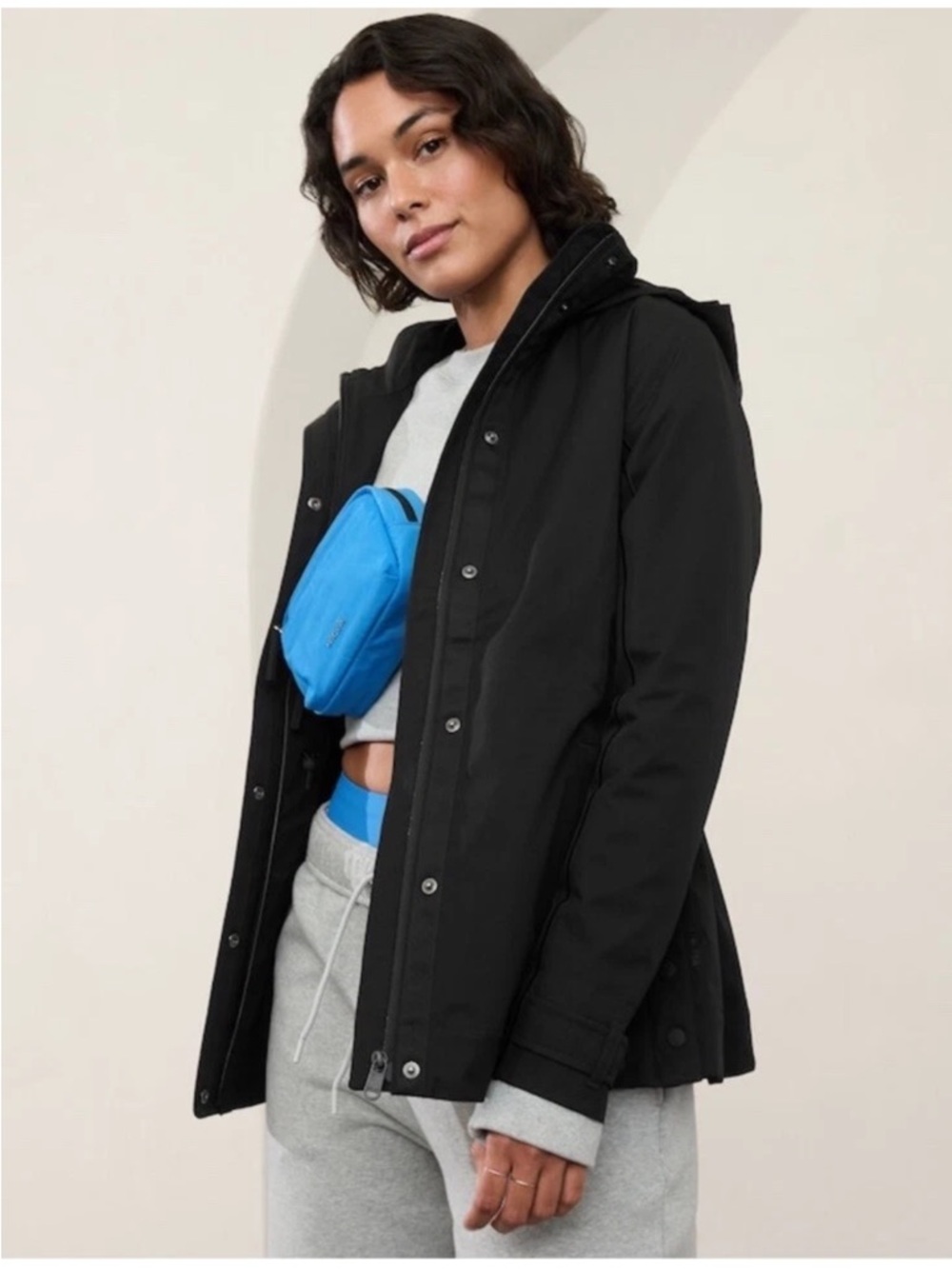 Athleta RainOut Sutro Trench Jacket – Black | Size [S] | Waterproof Chic Coat - Picture 3 of 7
